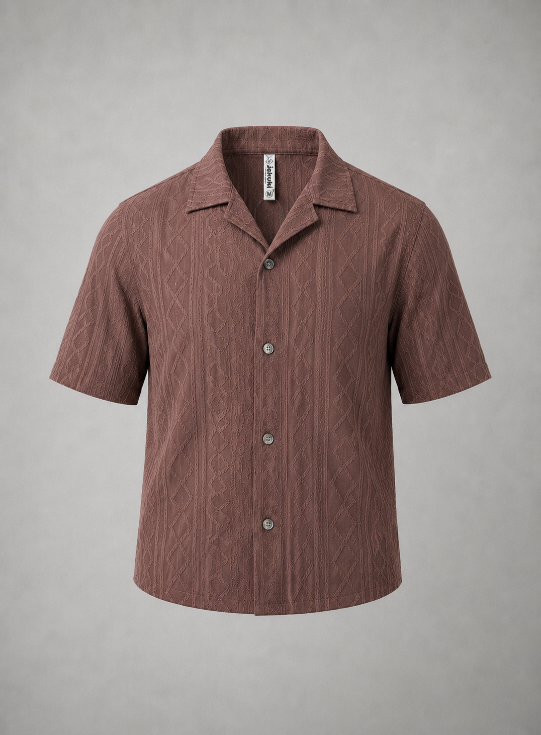 Men's Mauve Textured Casual Shirt