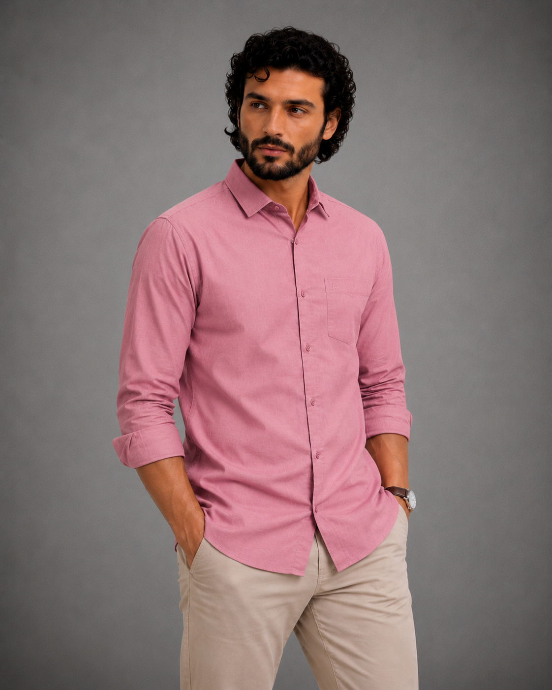 Rose Pink Solid Shirt