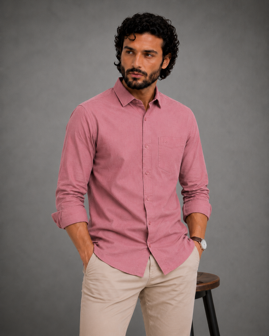 Rose Pink Solid Shirt
