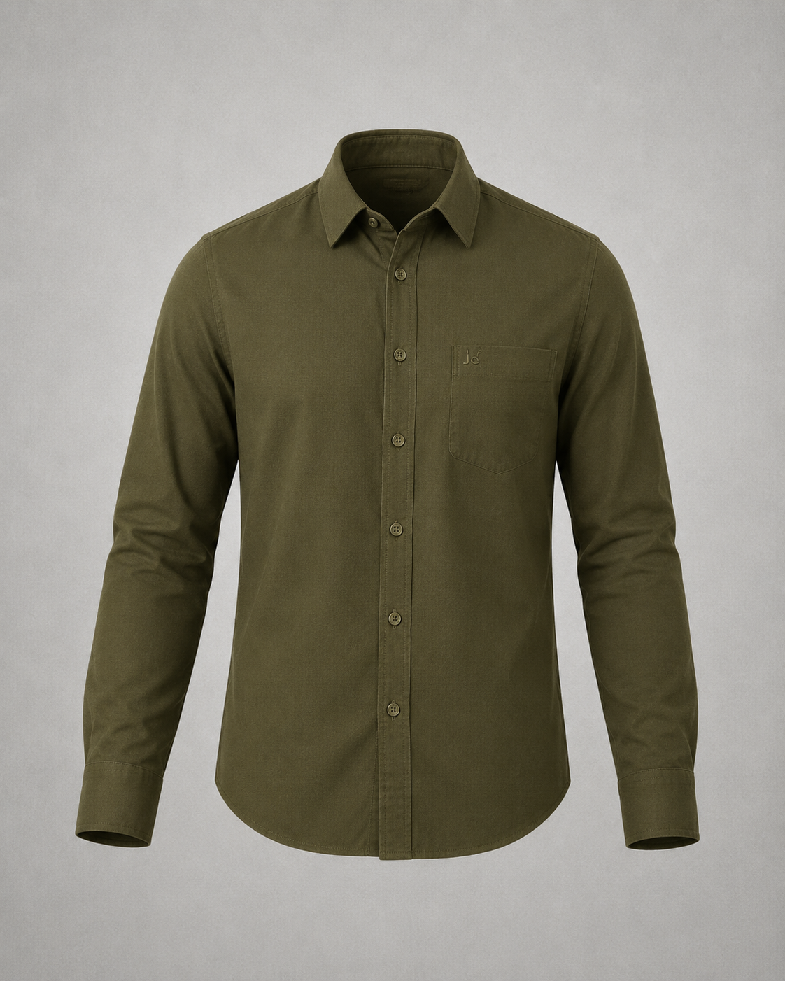 Olive Green Textured Shirt