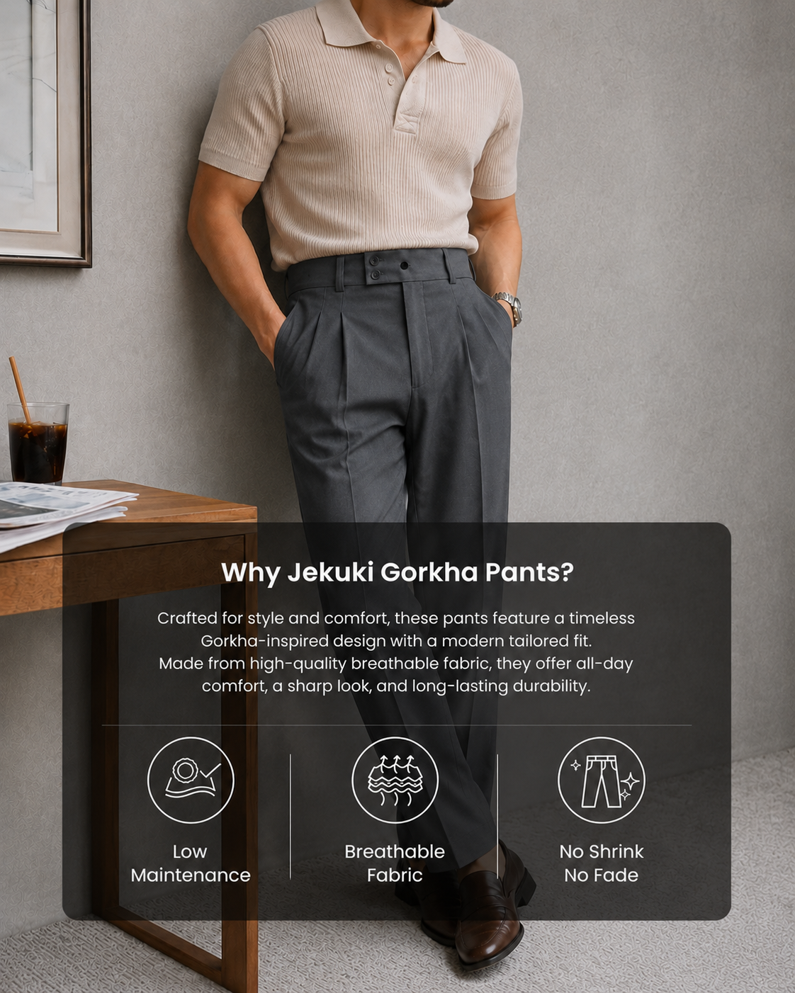 Dark Gery Gurkha Pant