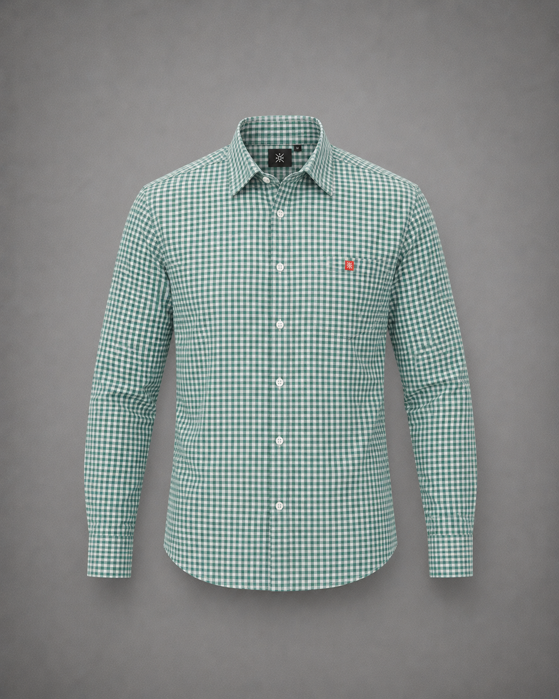 Emerald Gingham Casual Shirt