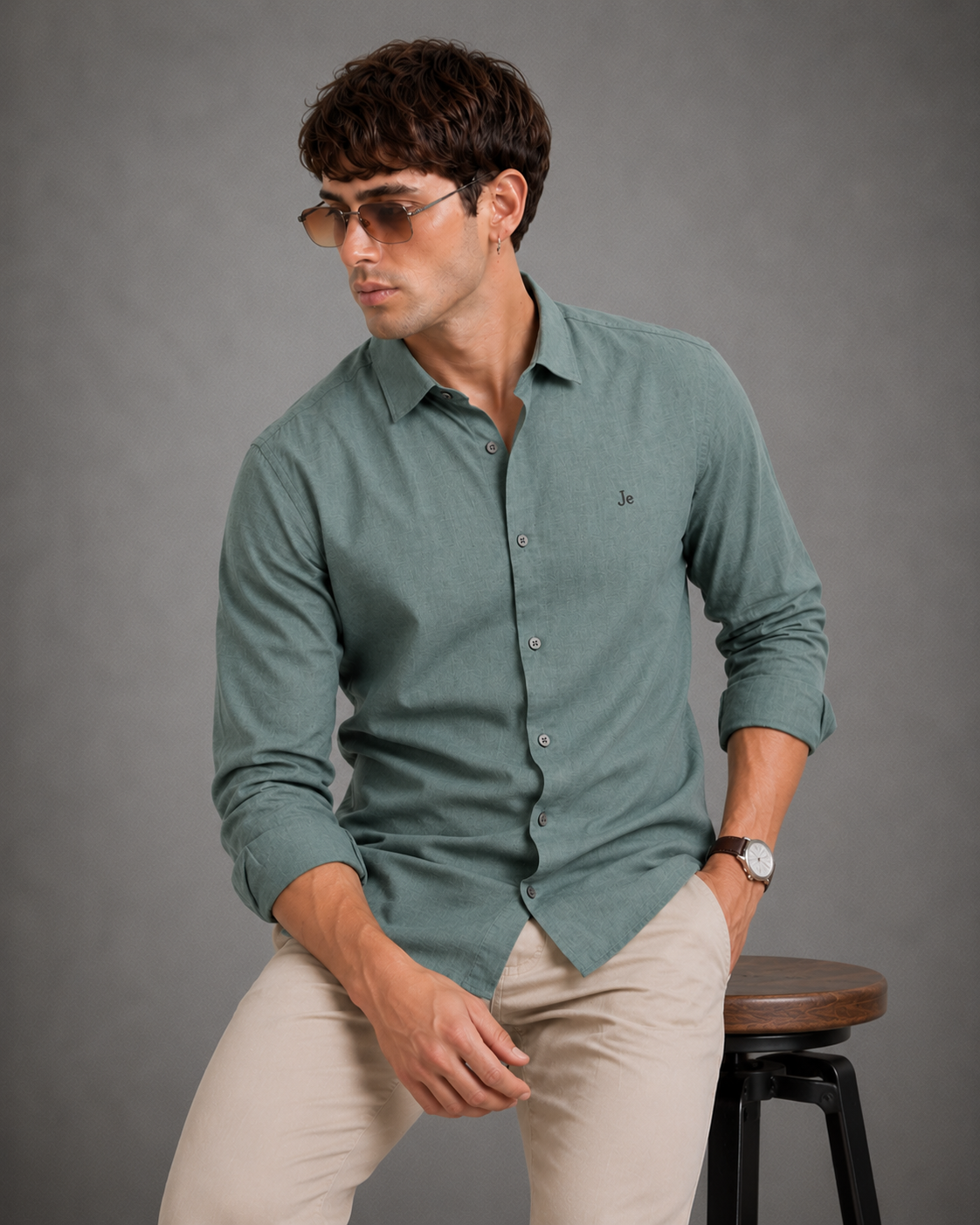 Sage Mist Textured Shirt