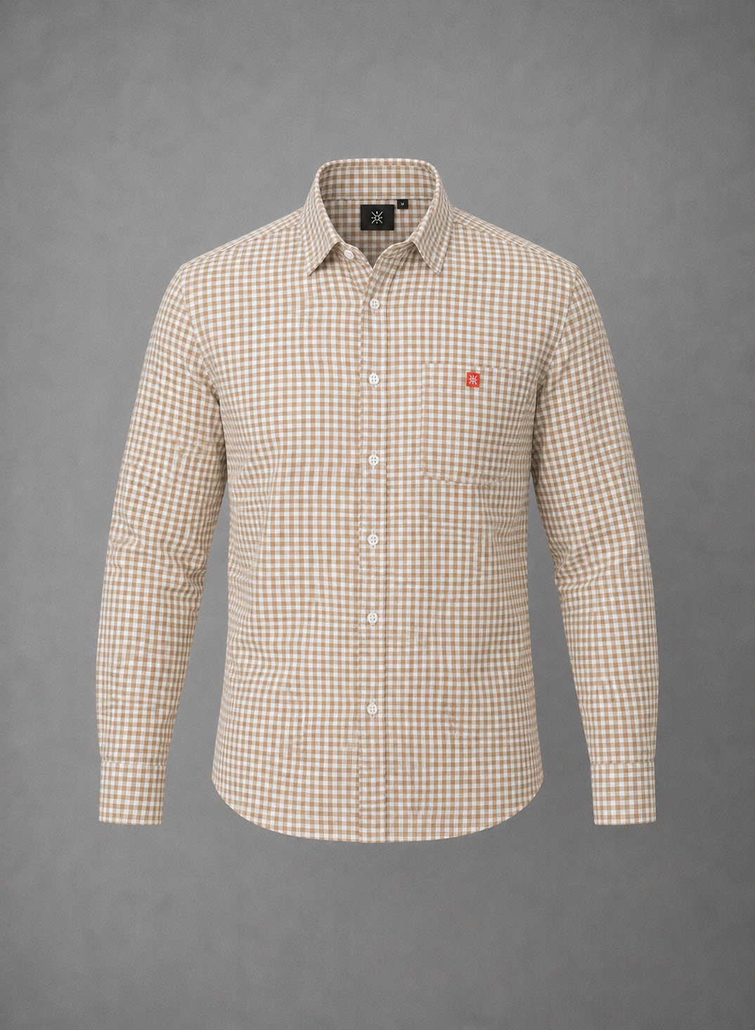 Sand Beige Gingham Shirt