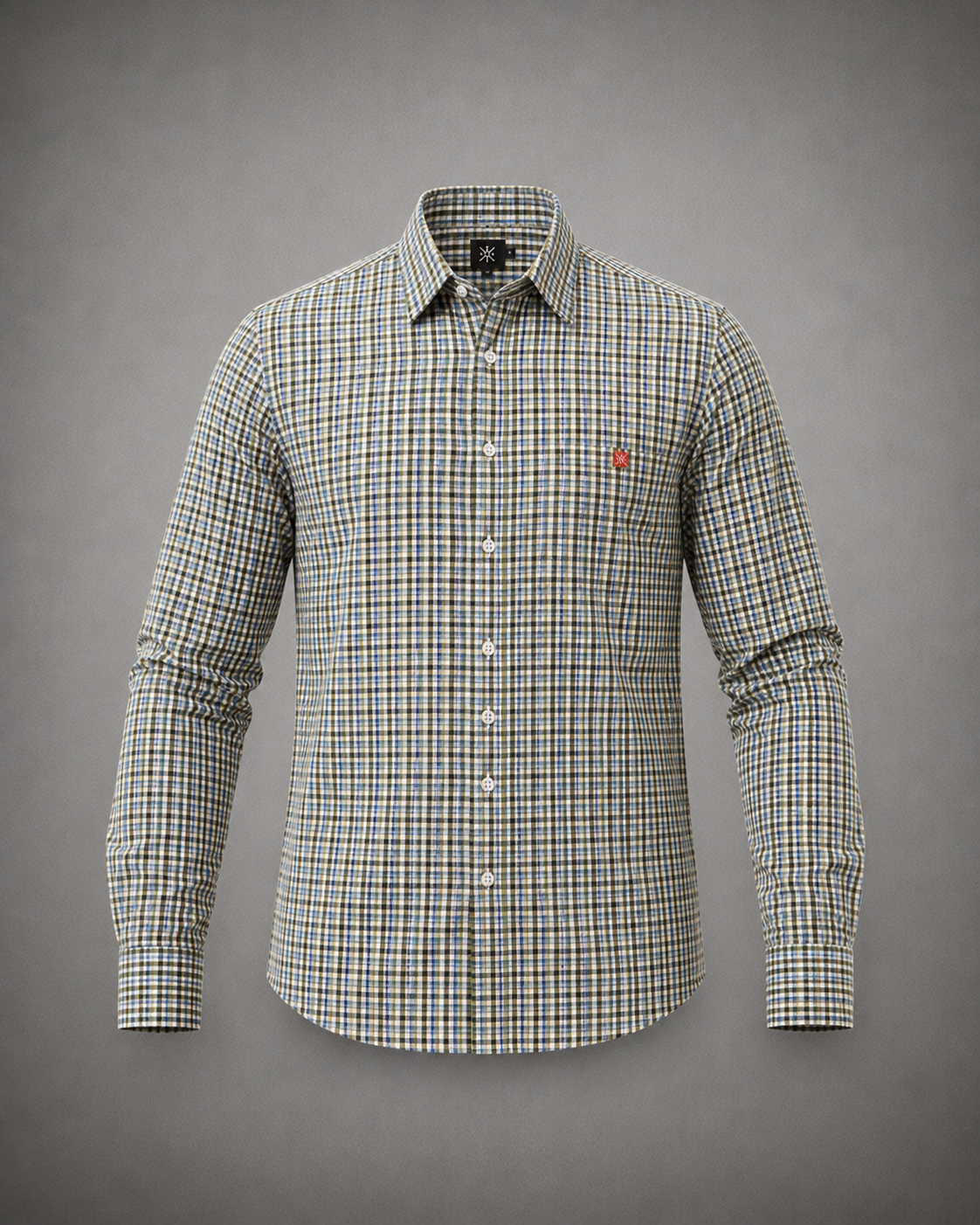 Olive Checkered Casual Shirt