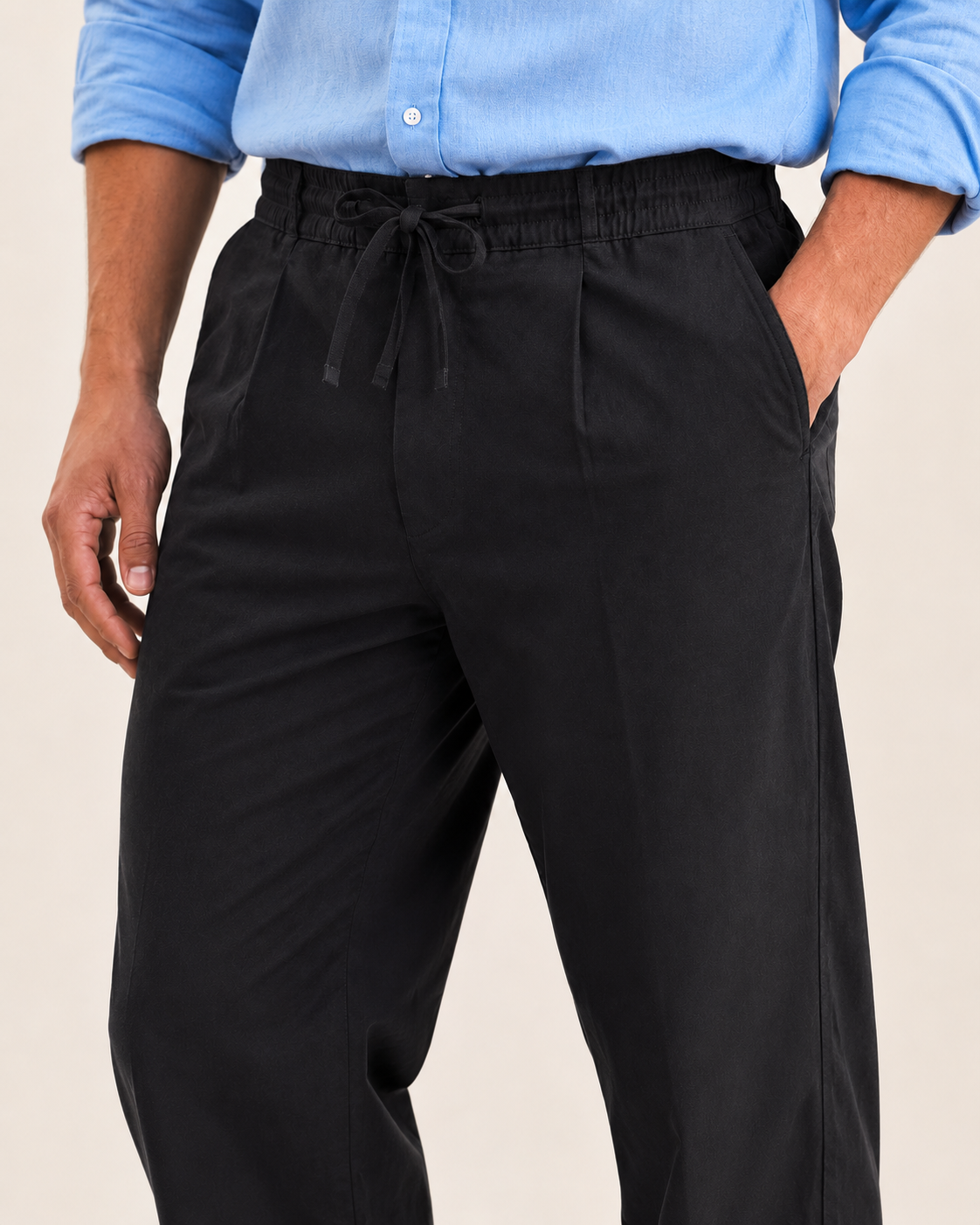 BLACK LINEN PANT