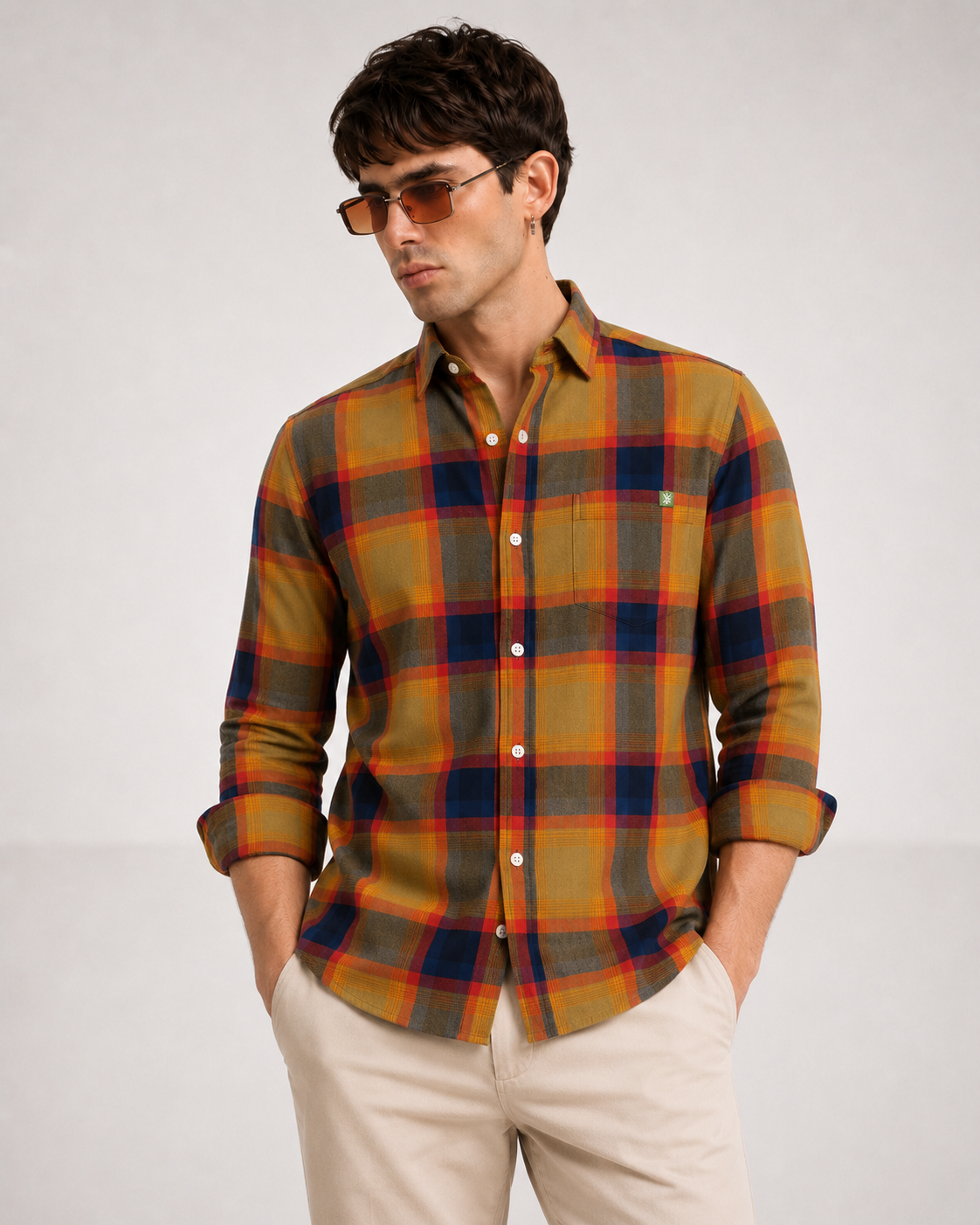 Rustic Mustard Plaid Shirt