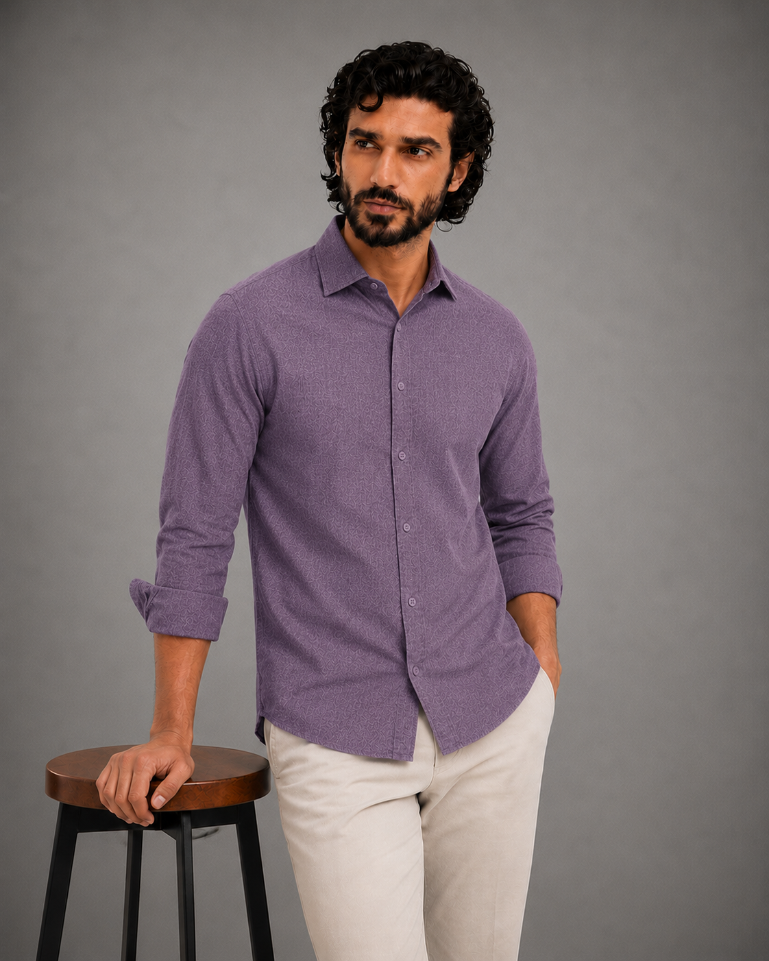 Lavender Haze Textured Shirt