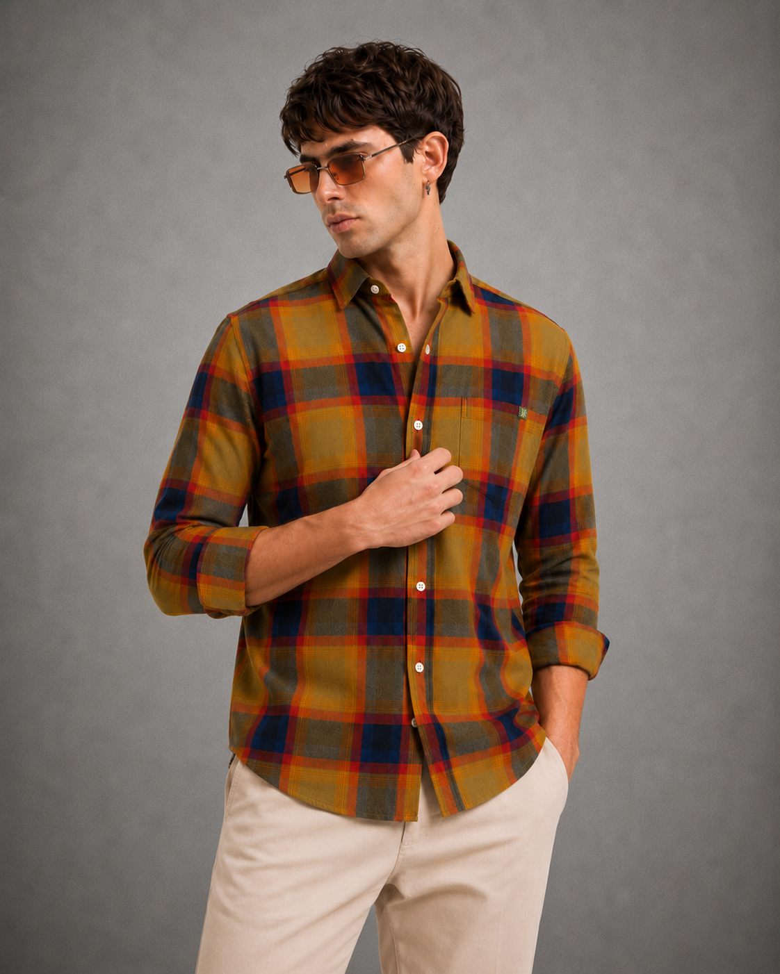 Rustic Mustard Plaid Shirt