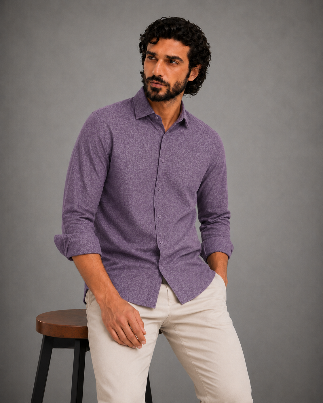 Lavender Haze Textured Shirt