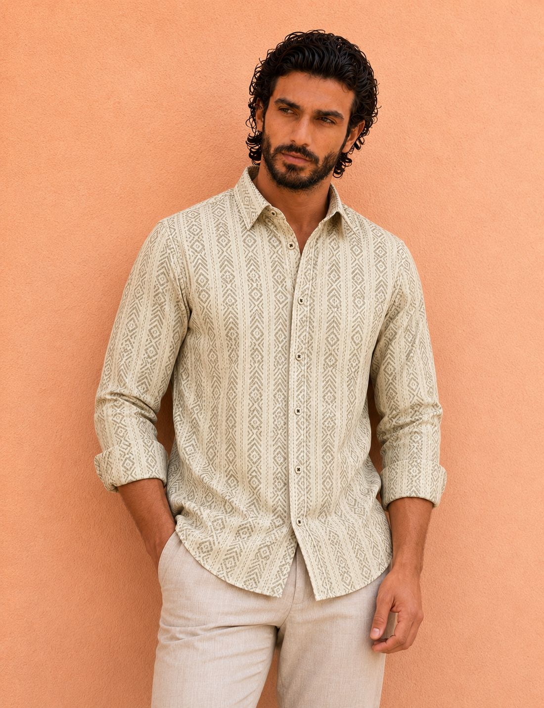 Sandstone Tribal Weave Shirt