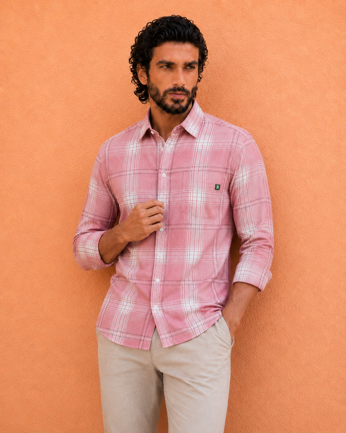Blush Pink Check Shirt