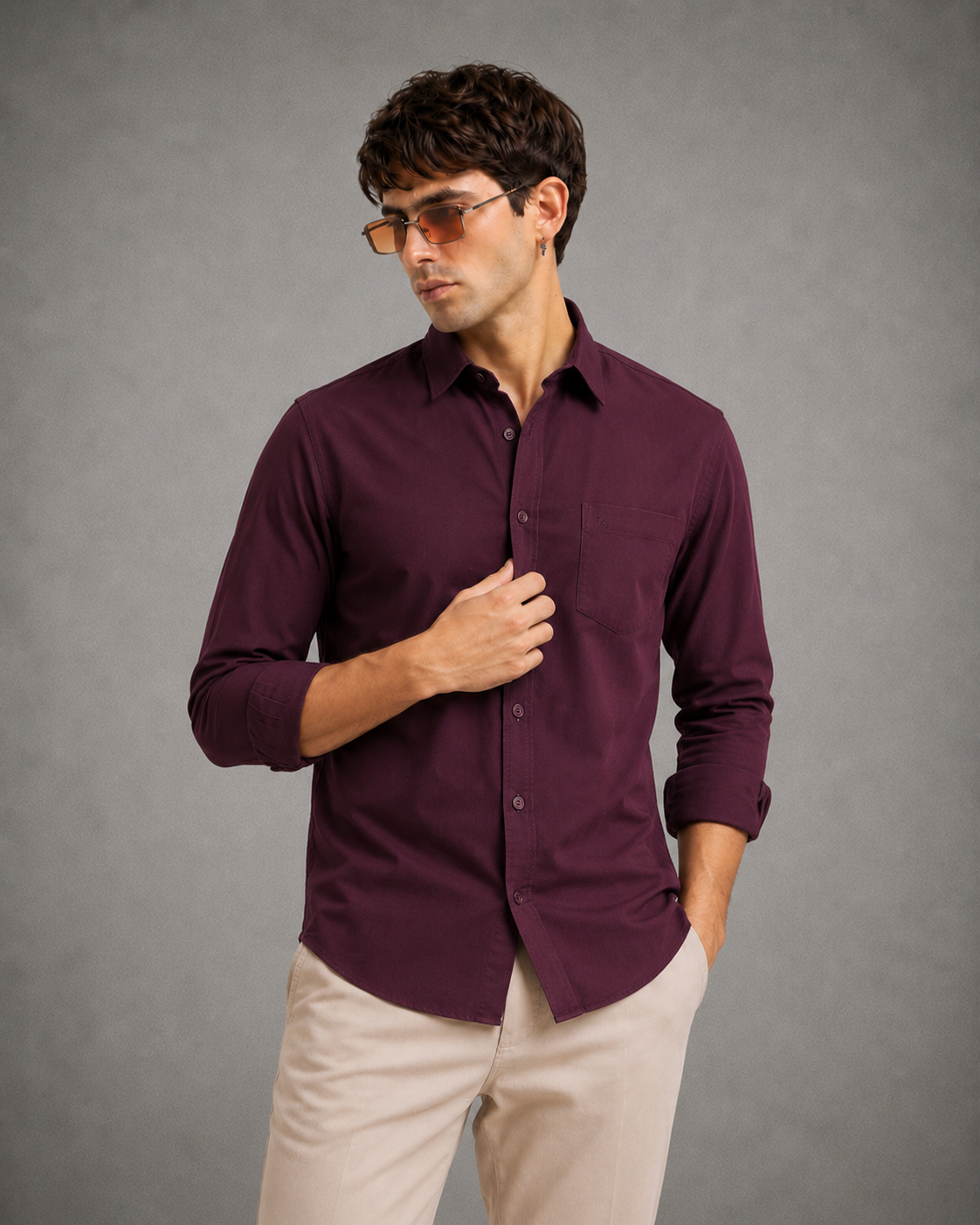 Burgundy Premium Solid Shirt
