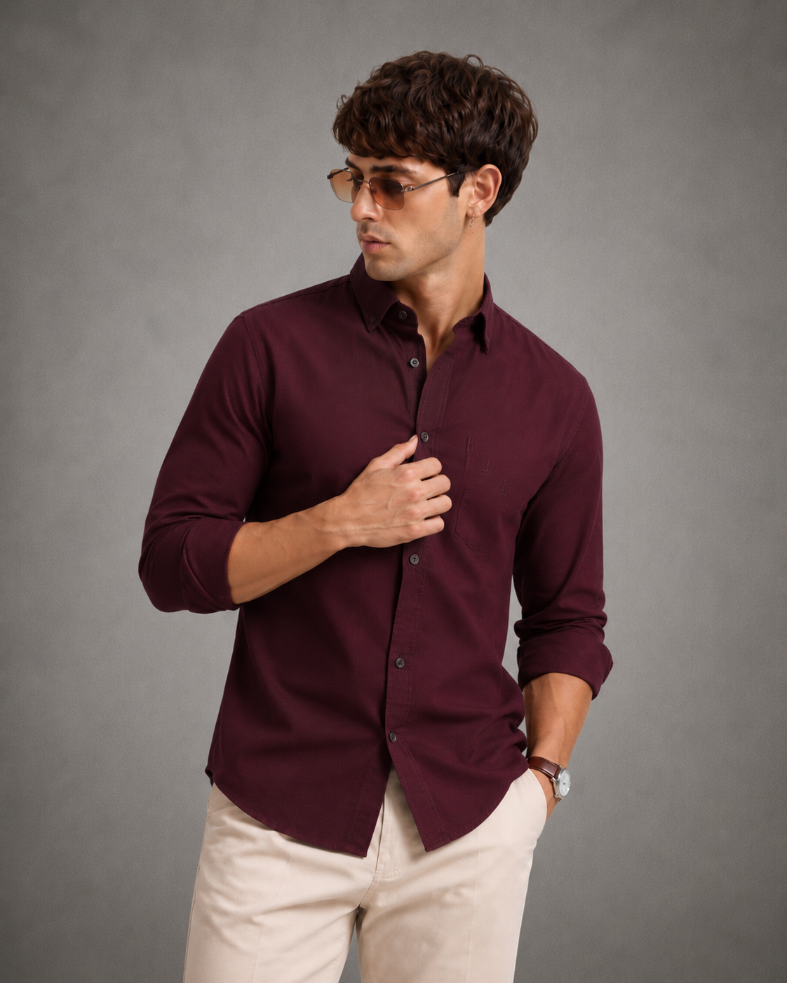 Burgundy Premium Solid Shirt