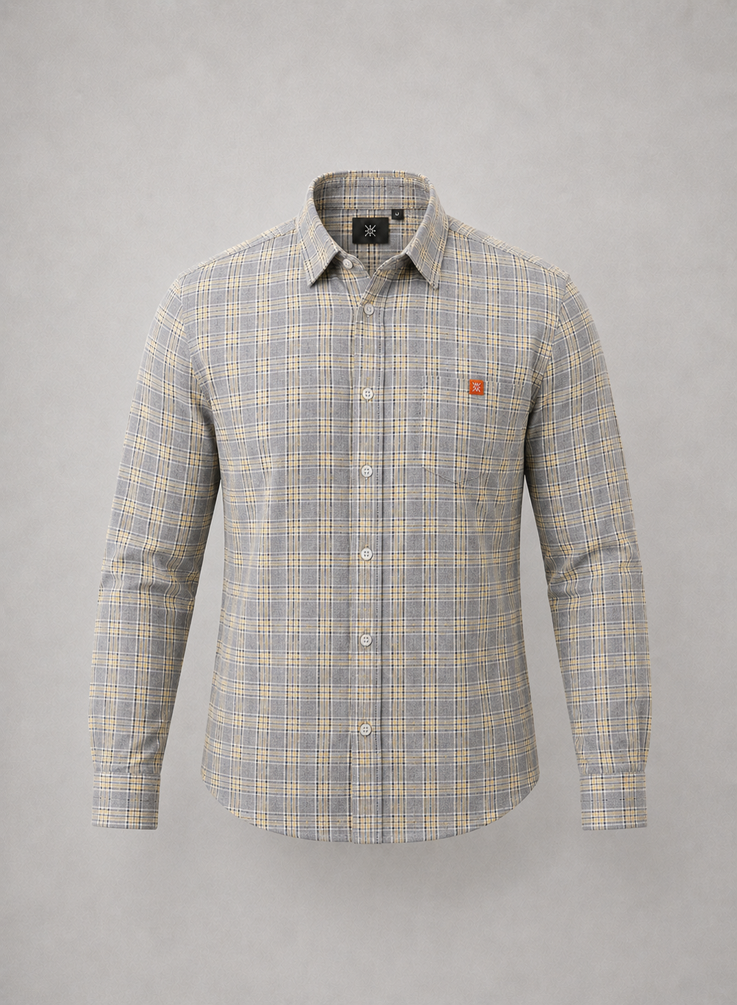 Ash Grey Micro Check Shirt