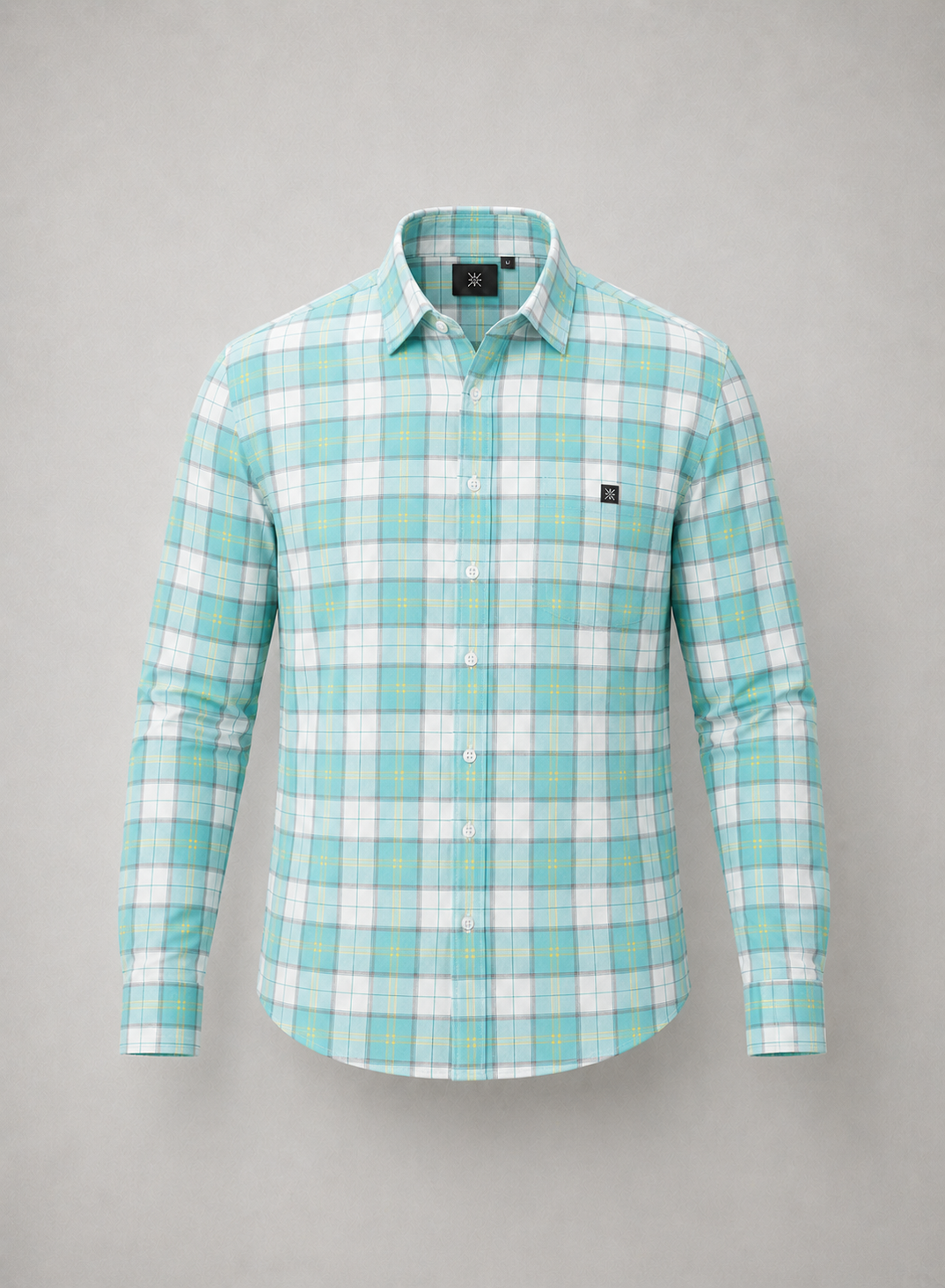 Aqua Blue Check Shirt