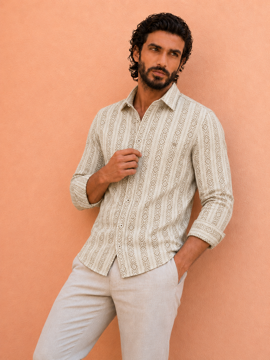 Sandstone Tribal Weave Shirt