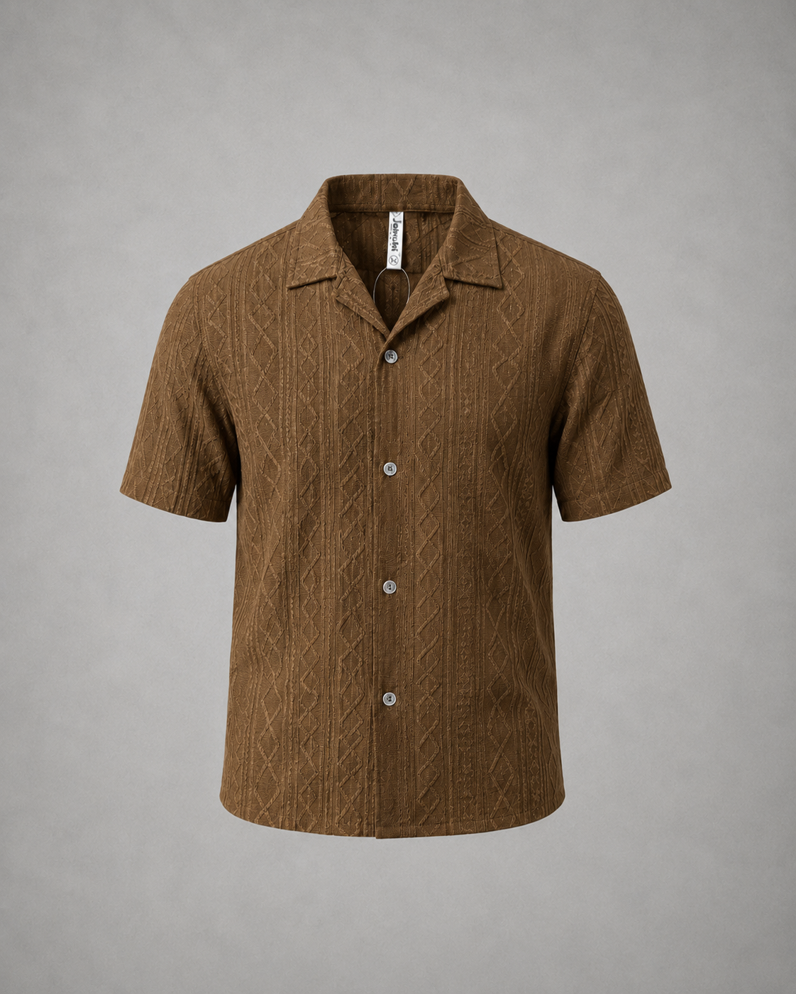Men's Brown Textured Casual Shirt