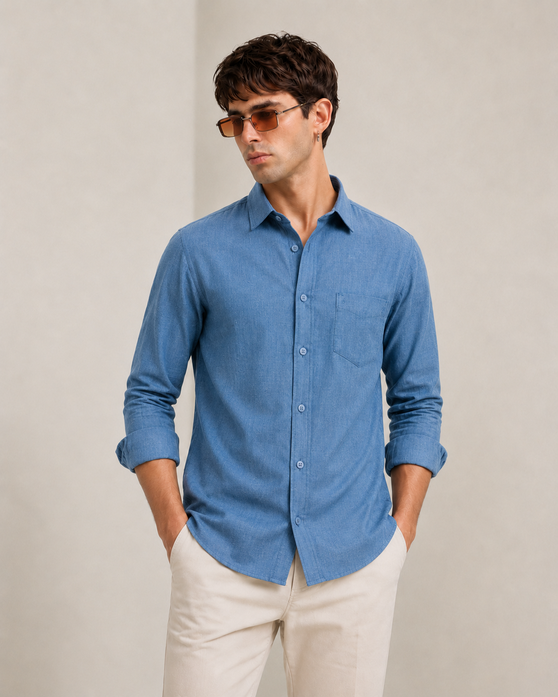 Sky Blue Cotton Shirt