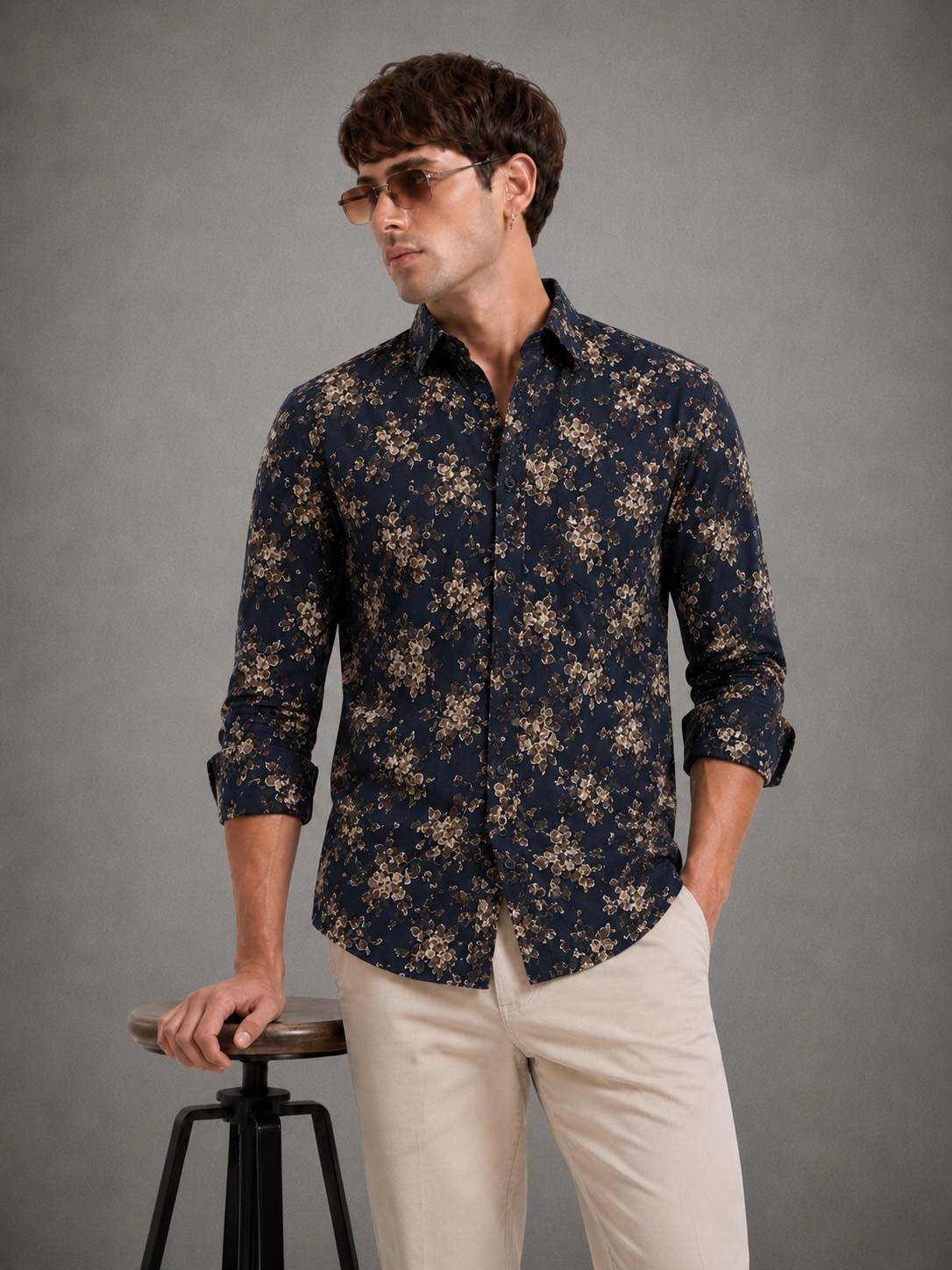 Midnight Floral Printed Shirt