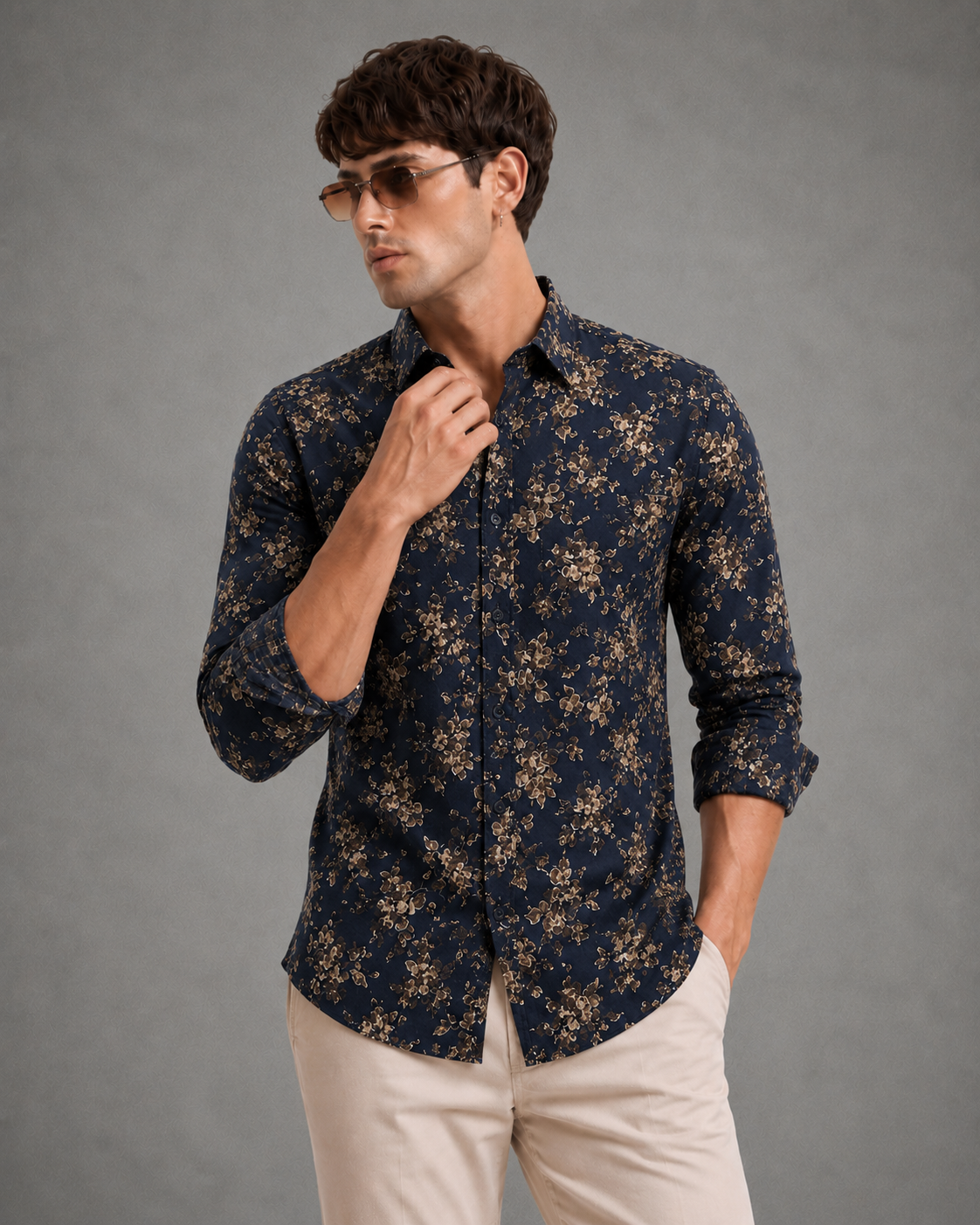 Midnight Floral Printed Shirt