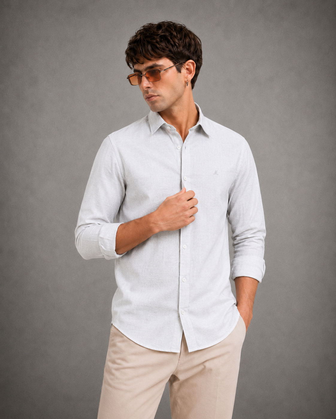 Frost White Linen Blend Shirt