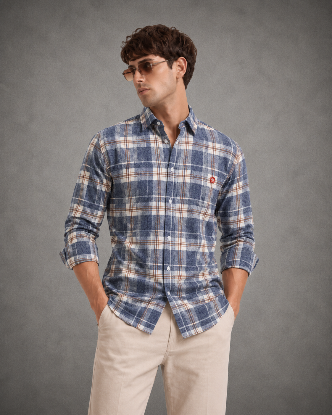 Blue Vintage Check Shirt