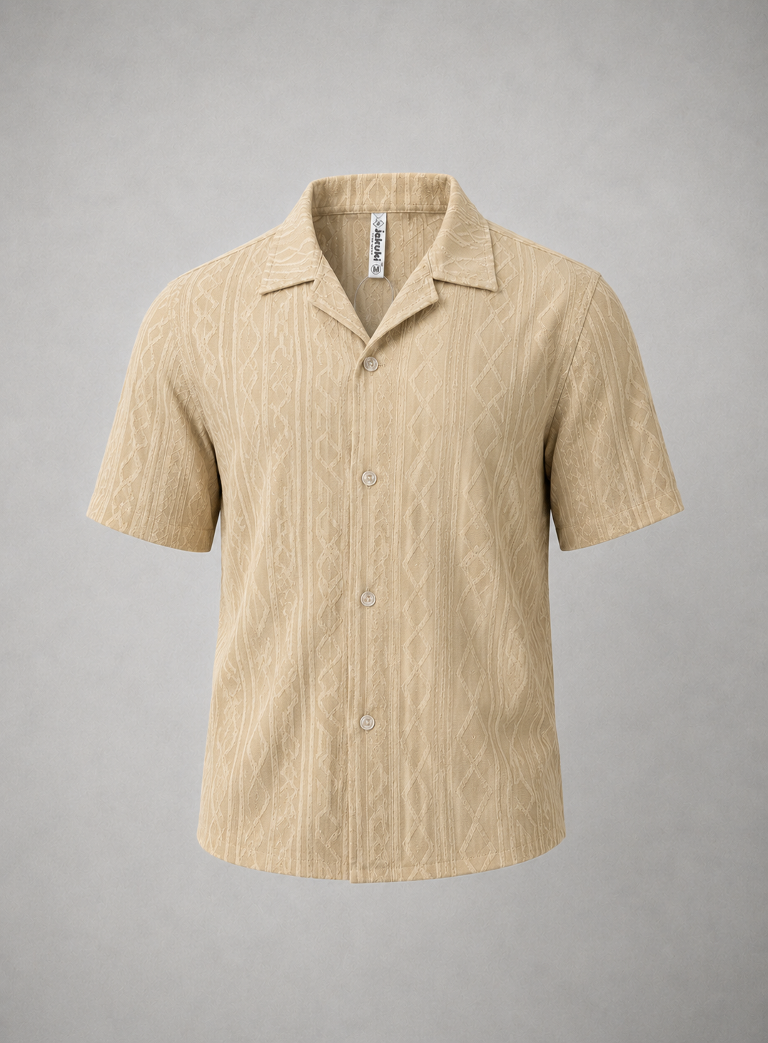 Men's Beige Textured Casual Shirt