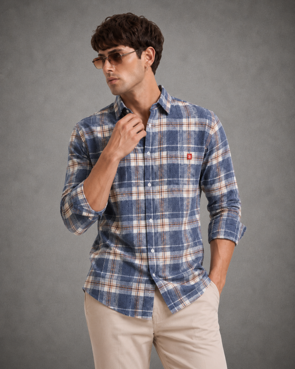 Blue Vintage Check Shirt