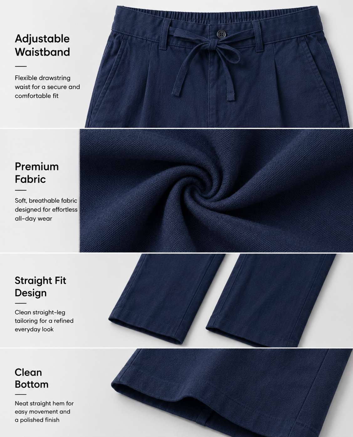 NAVY LINEN PANT