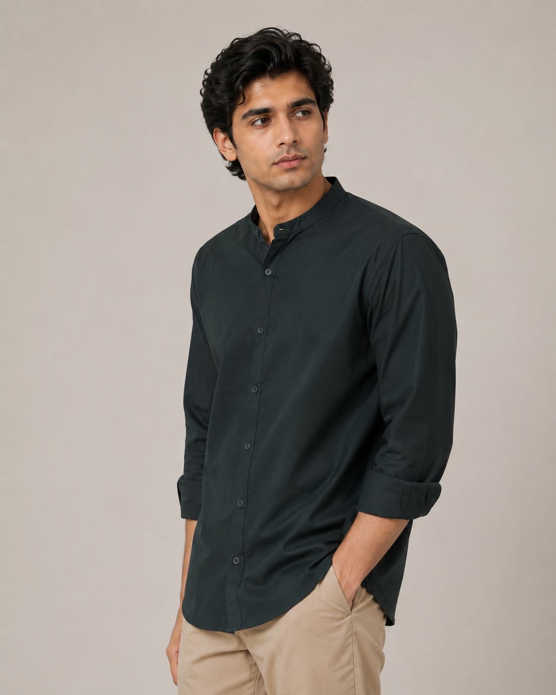 MENS STAND COLLER SHIRT