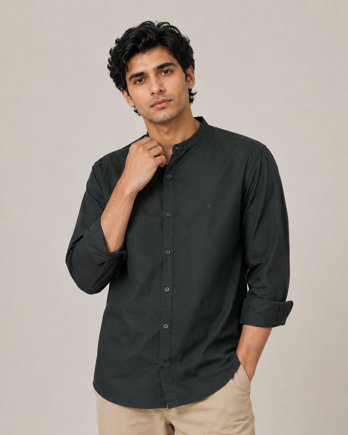 MENS STAND COLLER SHIRT
