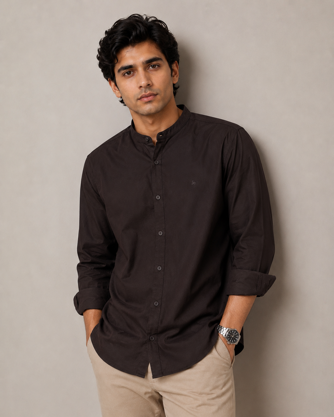 MENS STAND COLLER SHIRT