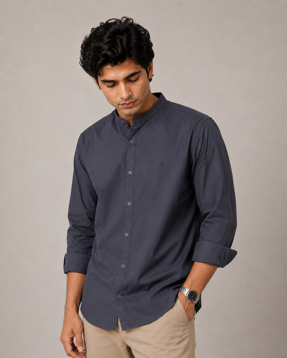 MENS STAND COLLER SHIRT