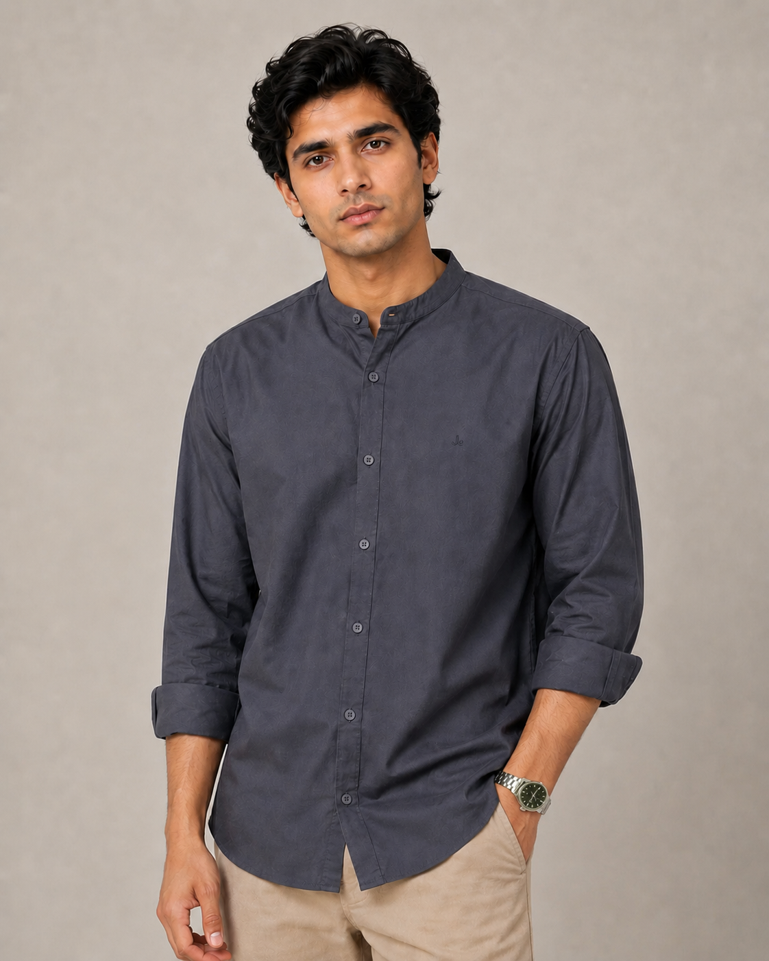 MENS STAND COLLER SHIRT