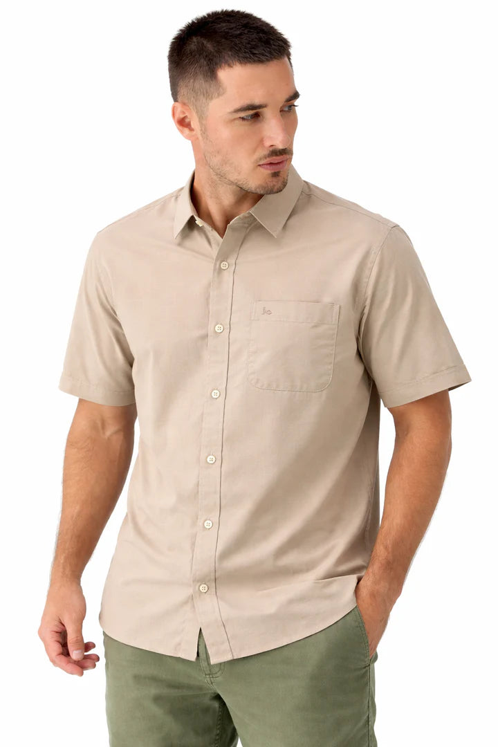 MENS DUSTY LINEN HALF SHIRT