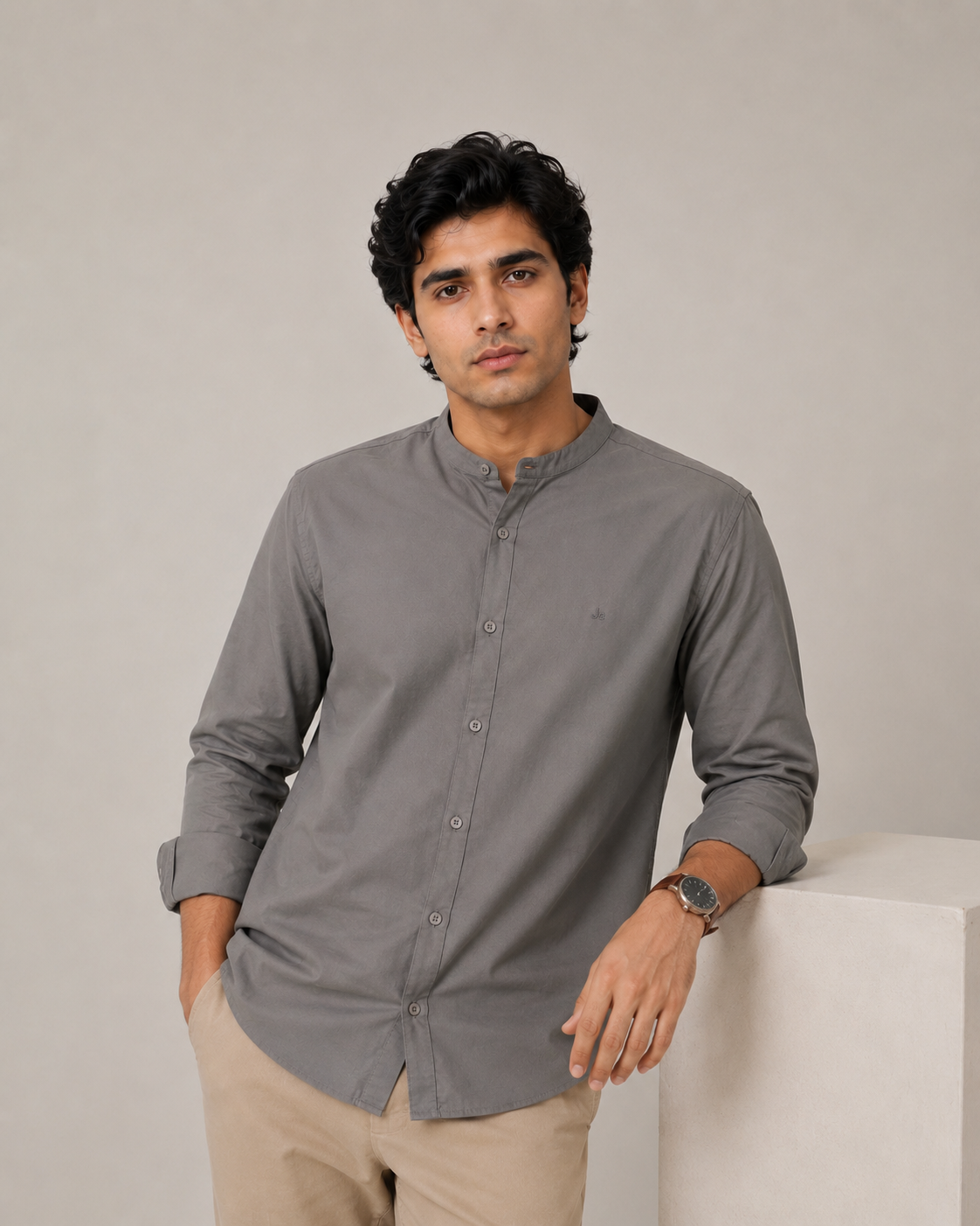 MENS STAND COLLER SHIRT