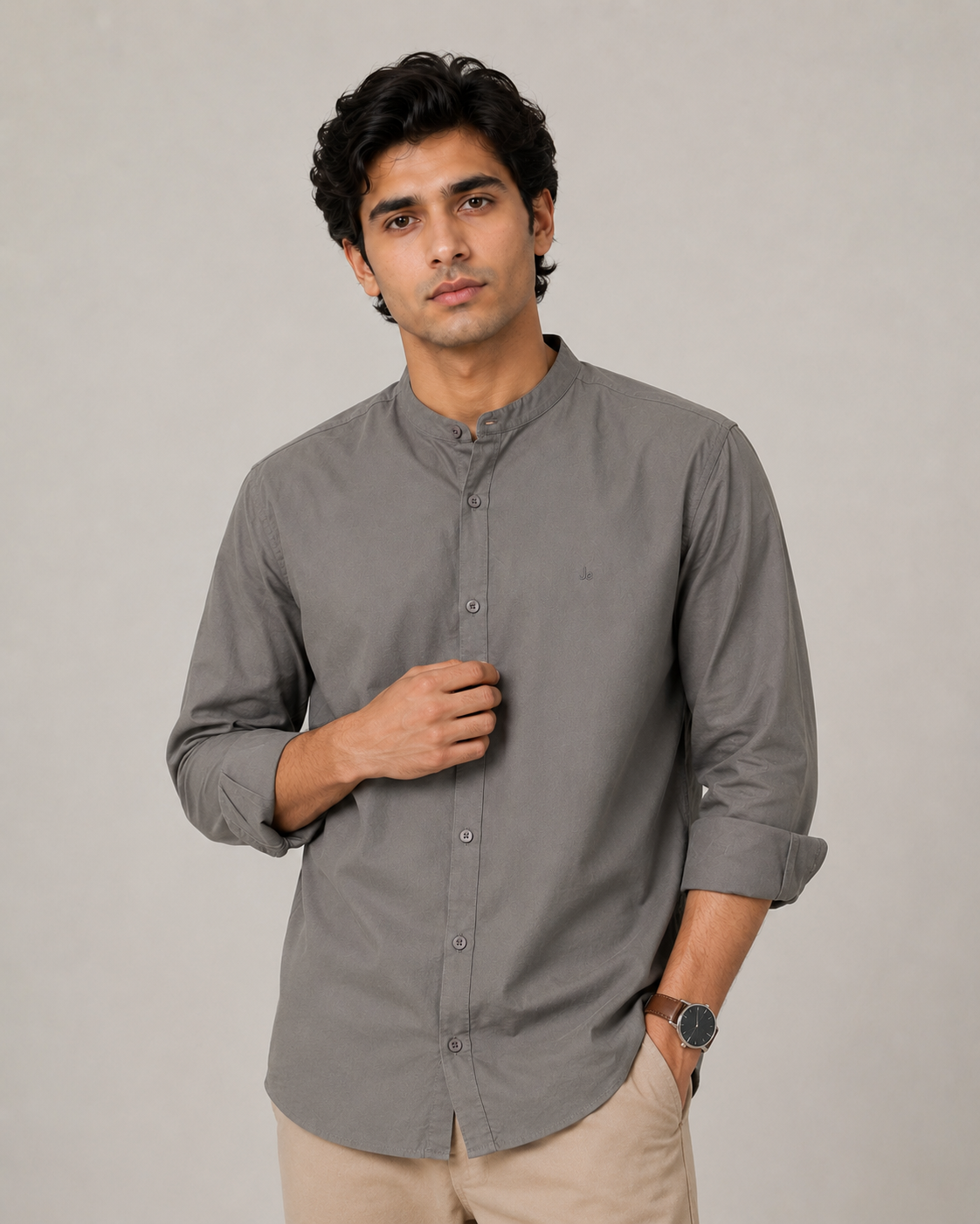 MENS STAND COLLER SHIRT