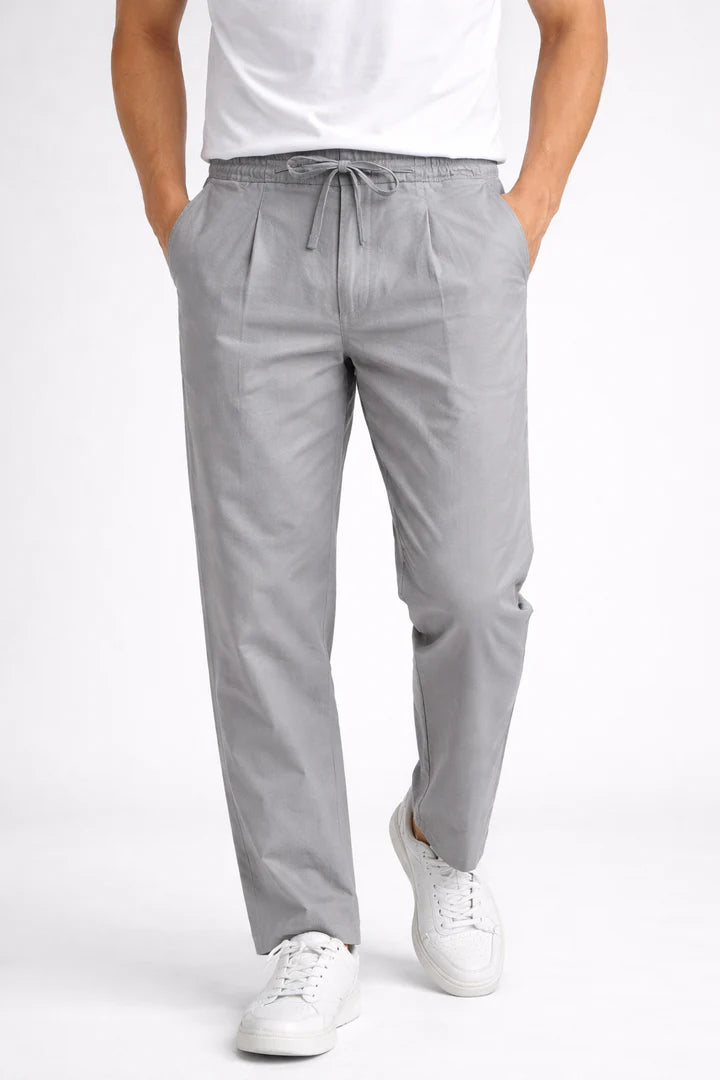 LIGHT GREY LINEN PANT