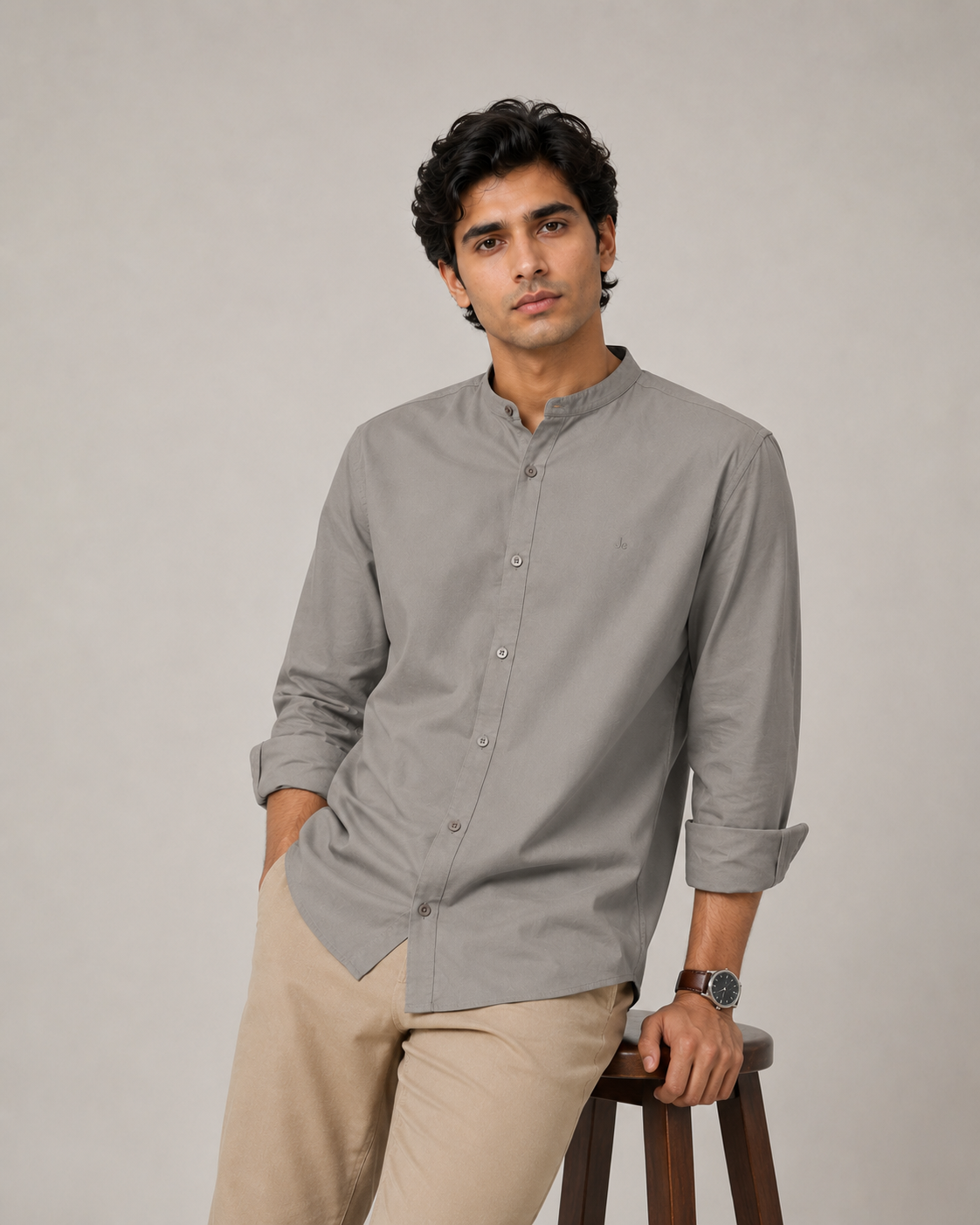 MENS STAND COLLER SHIRT