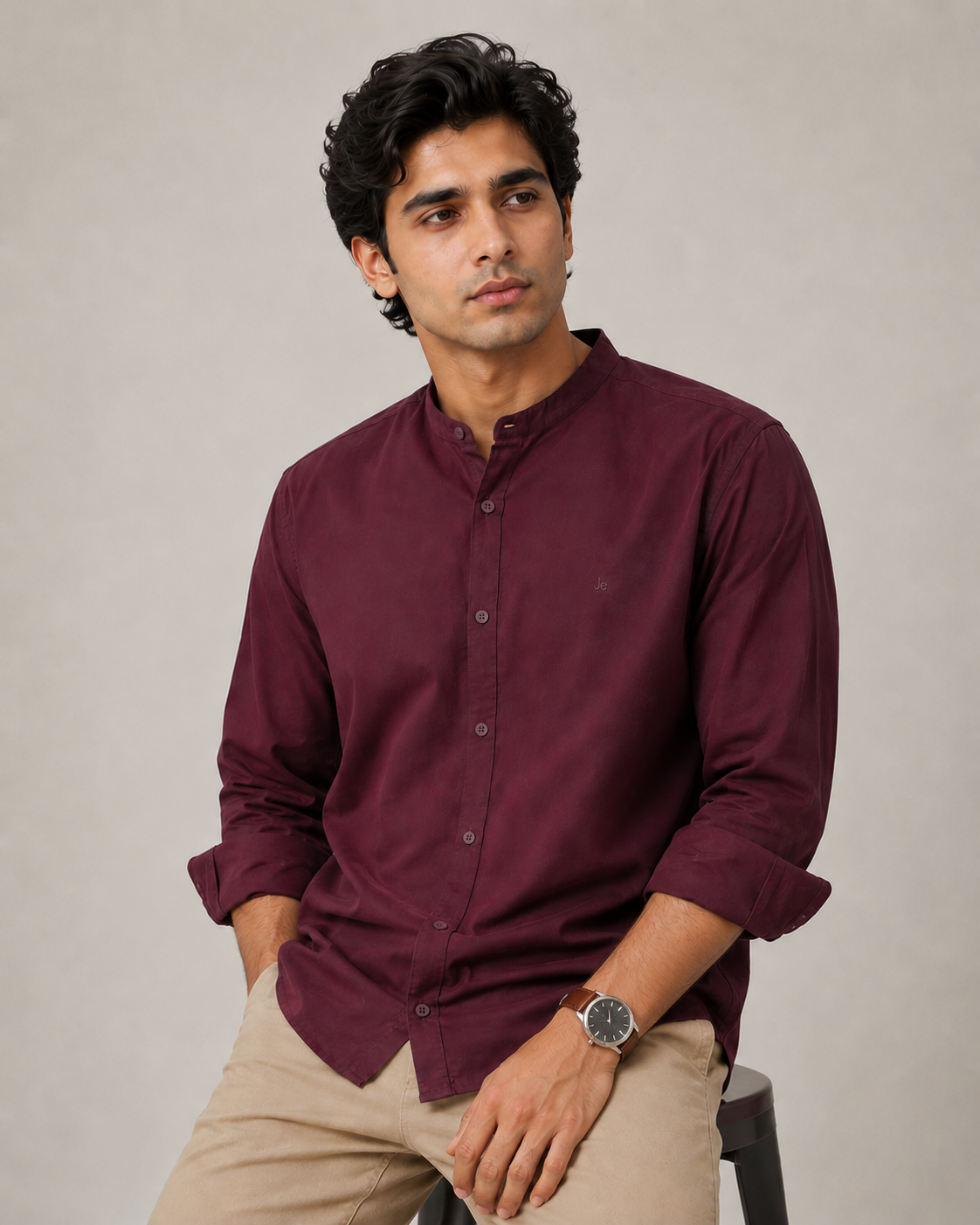MENS STAND COLLER SHIRT