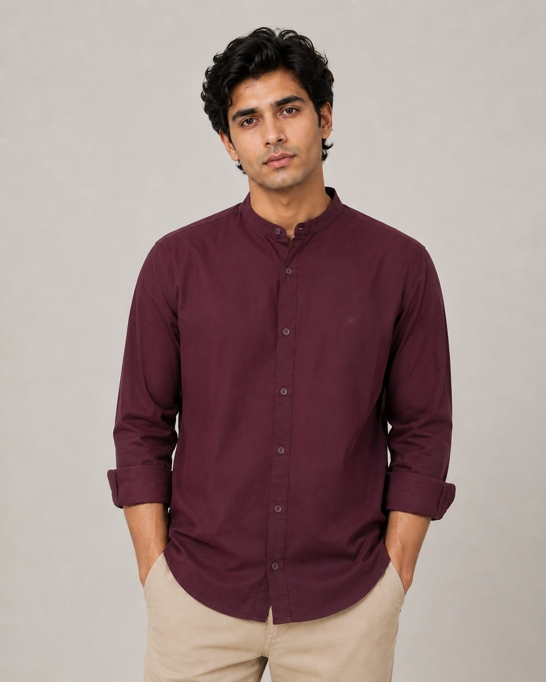 MENS STAND COLLER SHIRT