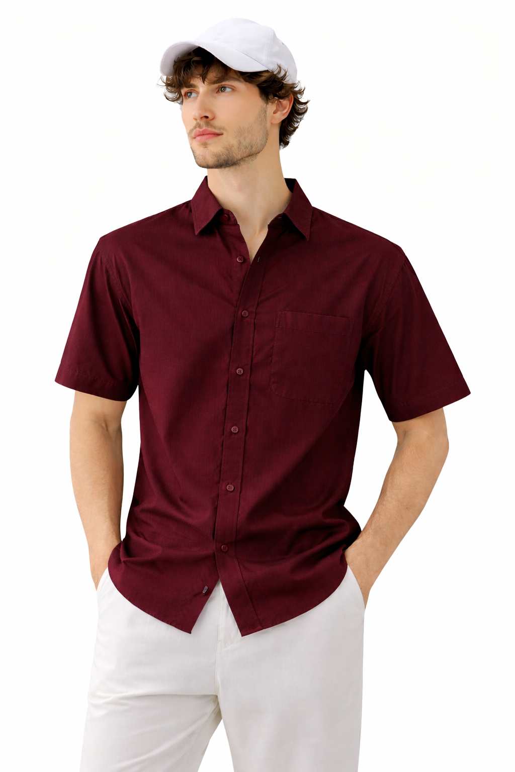 MENS LINEN HALF SHIRT
