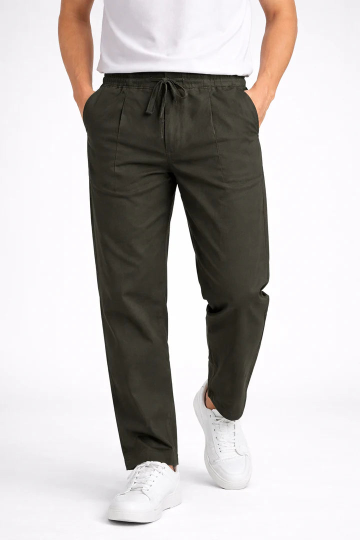 OLIVE LINEN PANT
