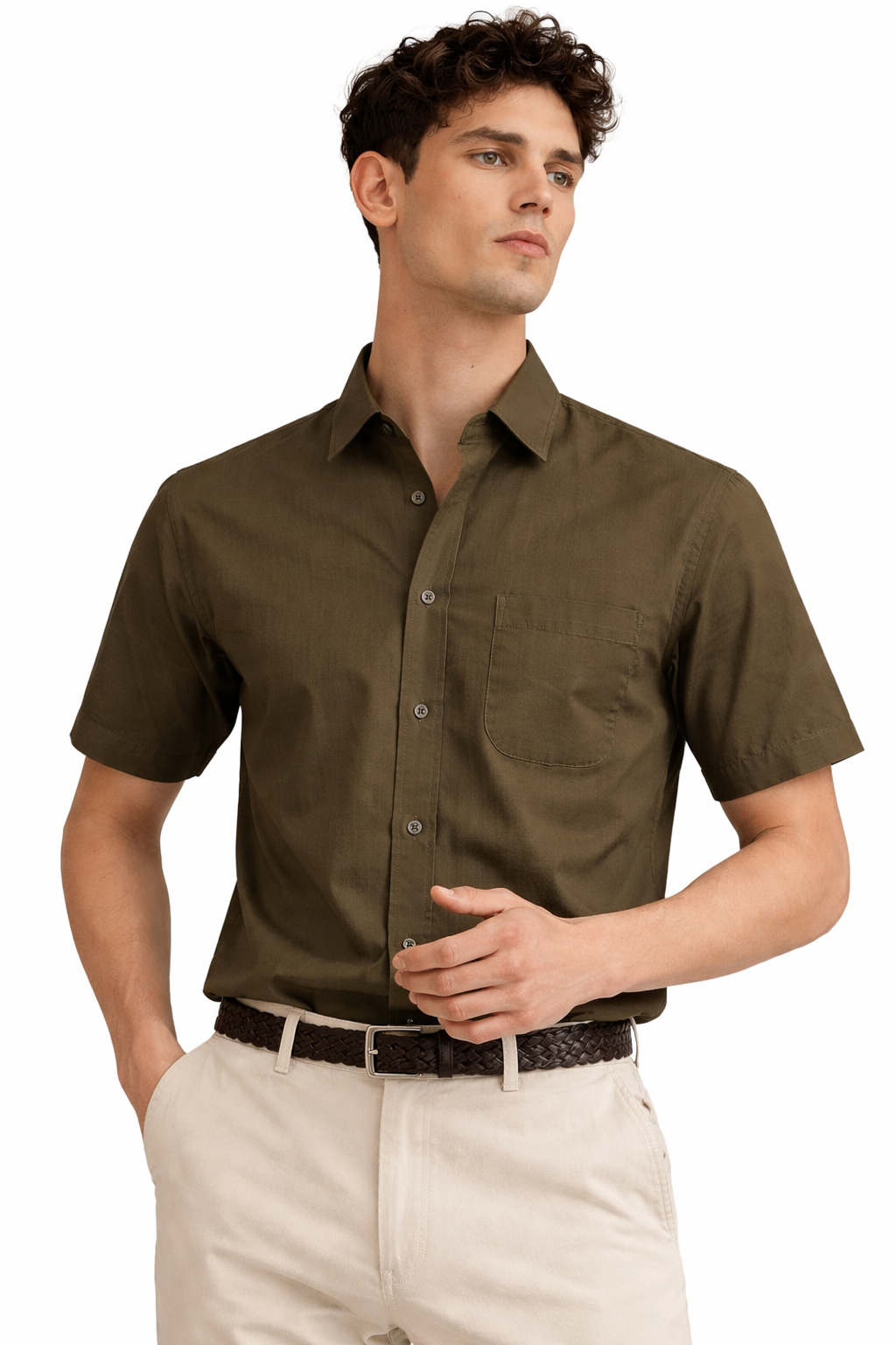 MENS LINEN HALF SHIRT