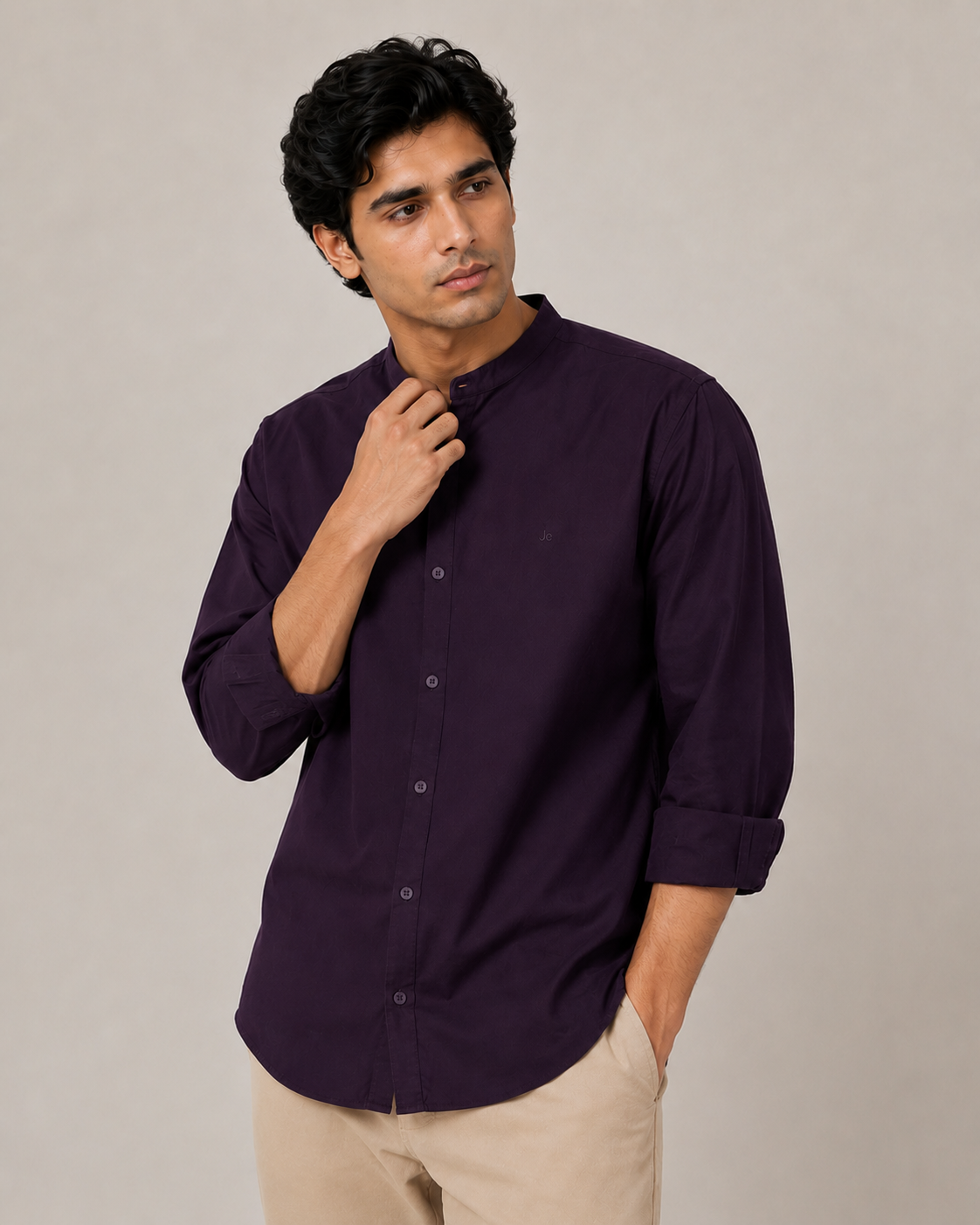 MENS STAND COLLER SHIRT