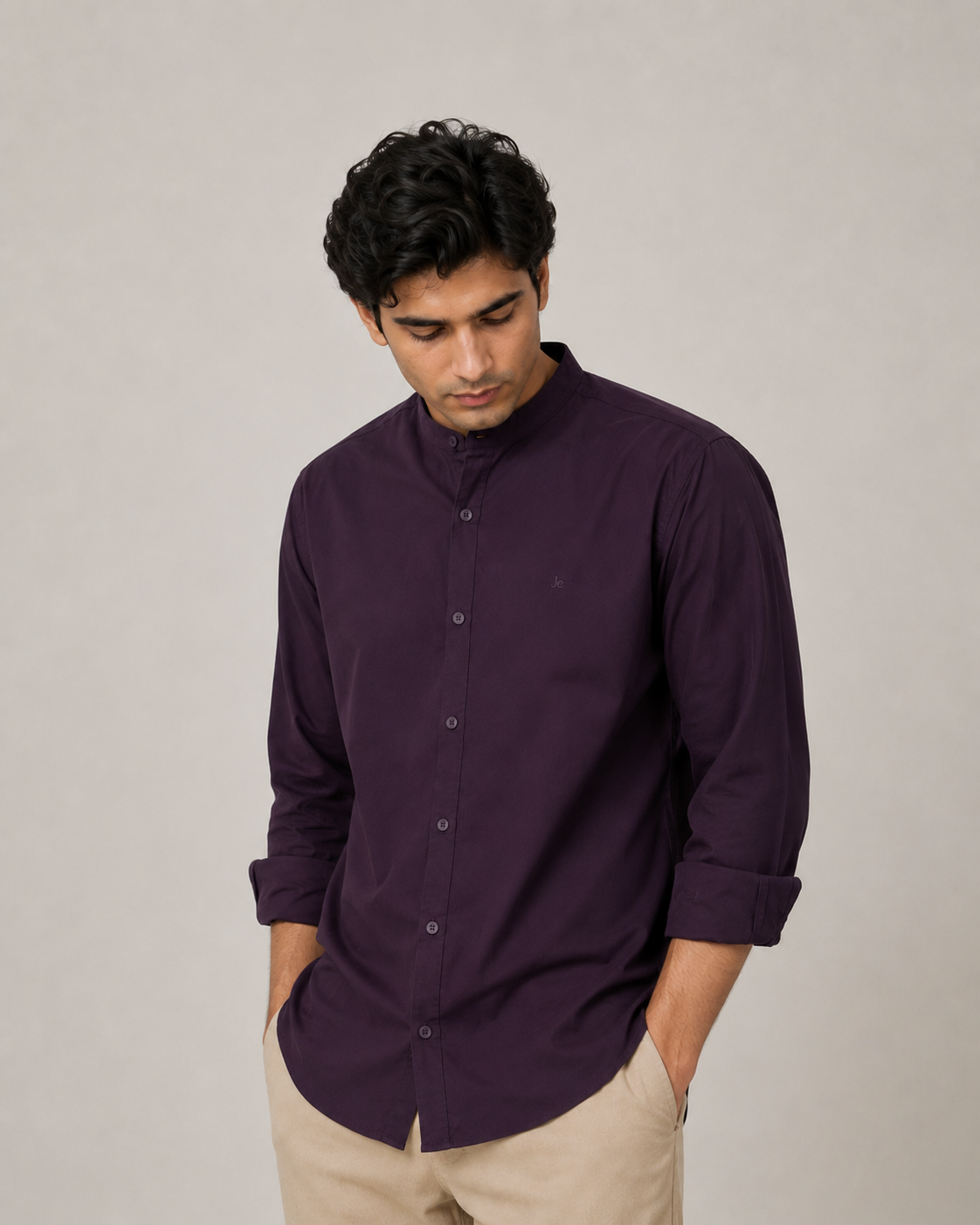 MENS STAND COLLER SHIRT