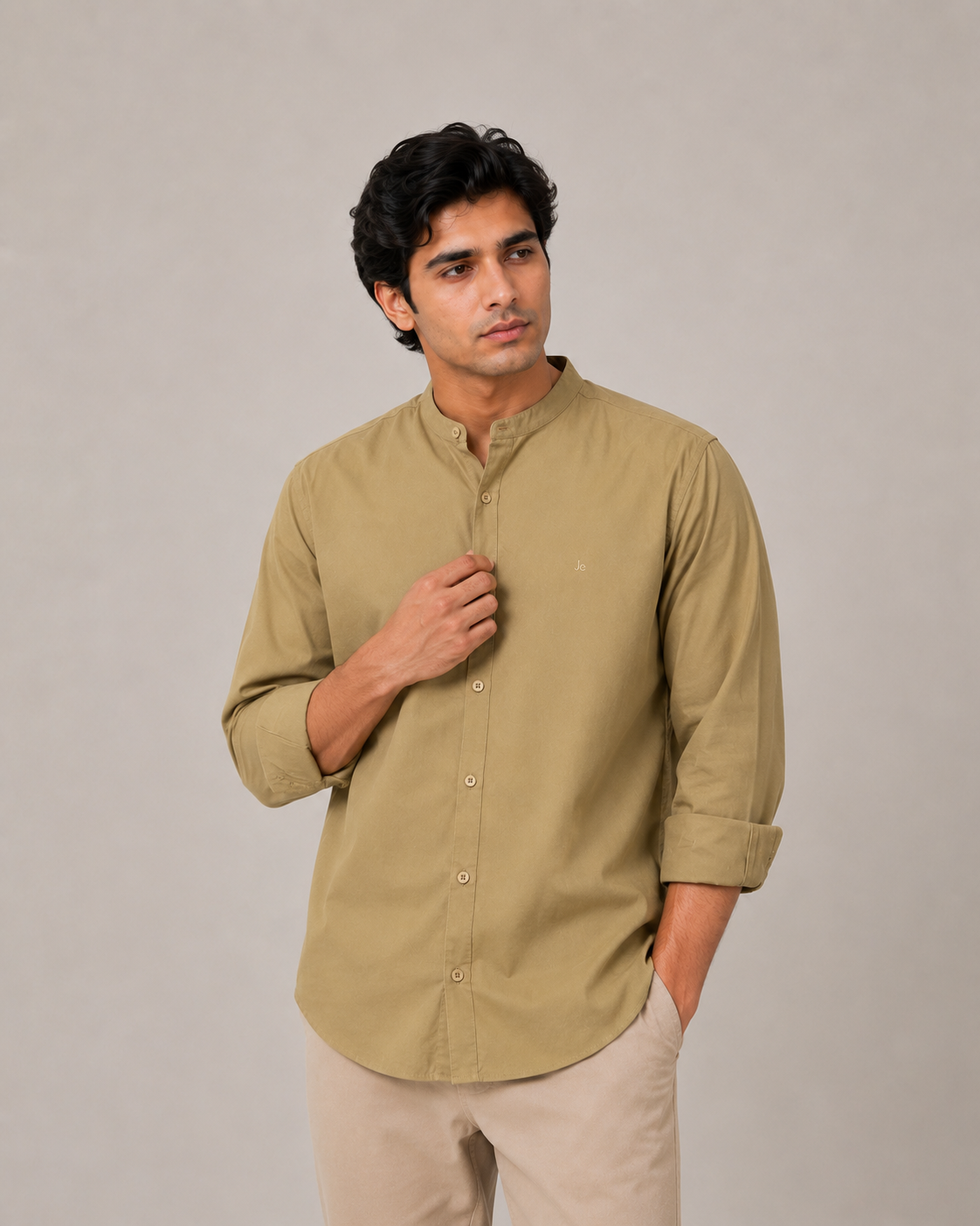 MENS STAND COLLER SHIRT