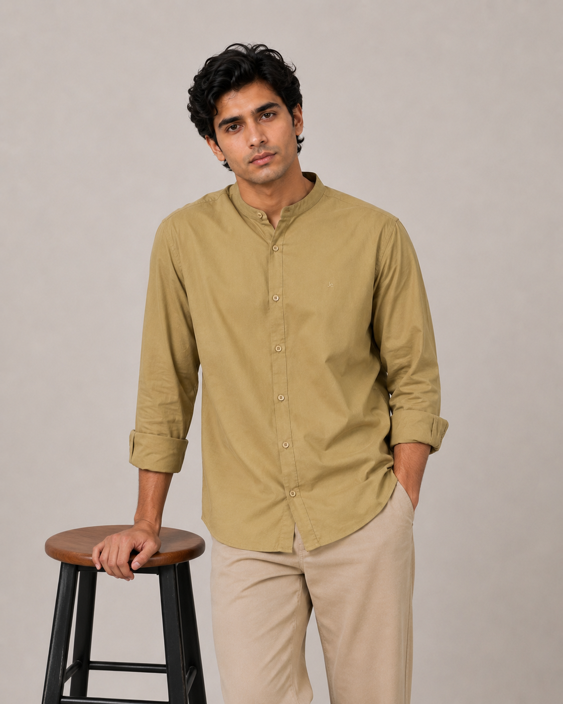 MENS STAND COLLER SHIRT