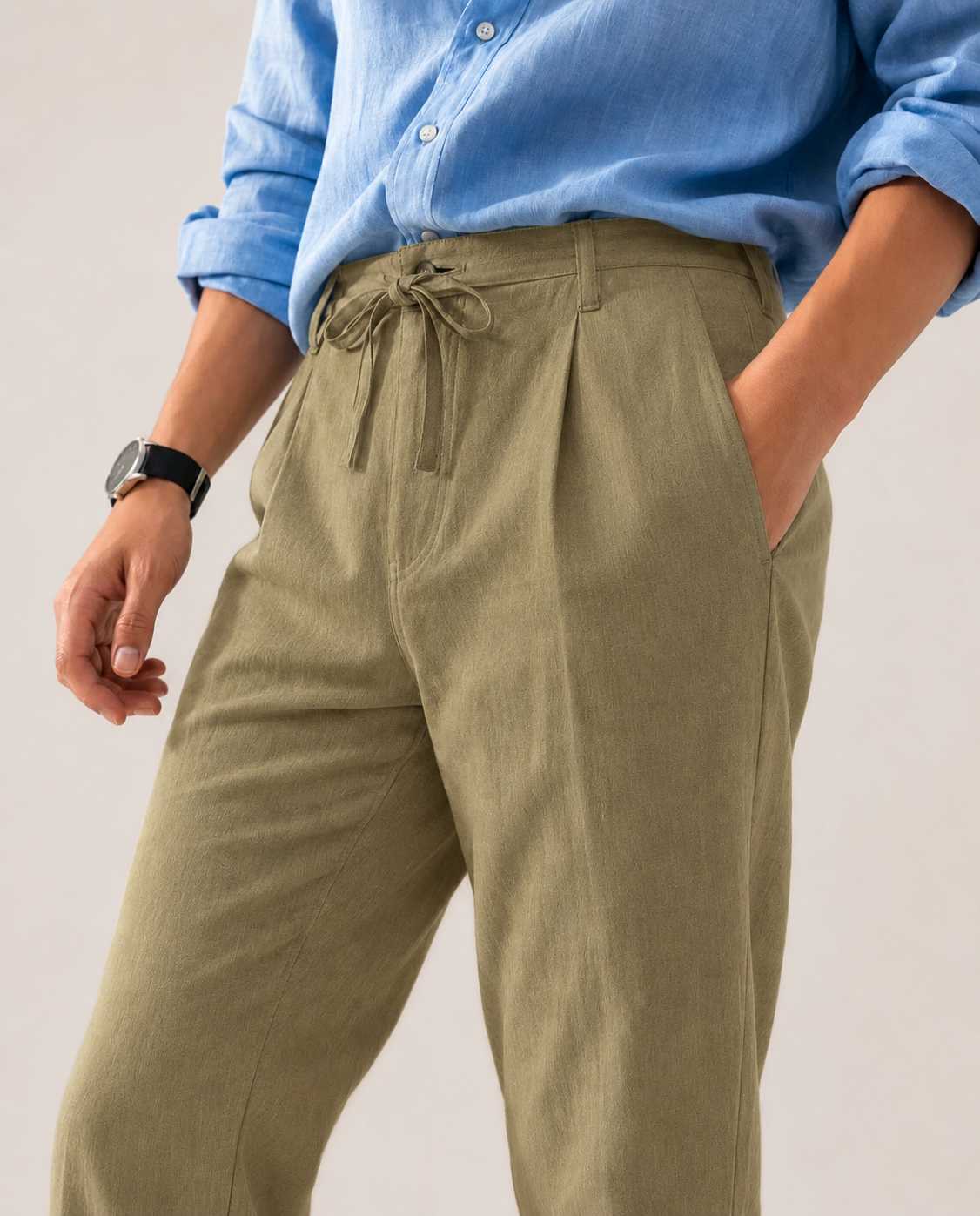 BEIGE LINEN PANT